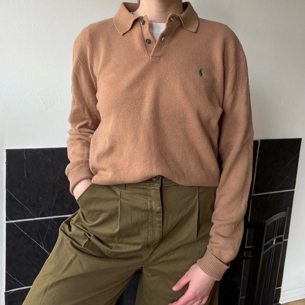 Vintage Polo Neck Sweater Cozy Soft XL VTG Rugby Collar Polo Ralph Lauren Wool - Picture 2 of 9